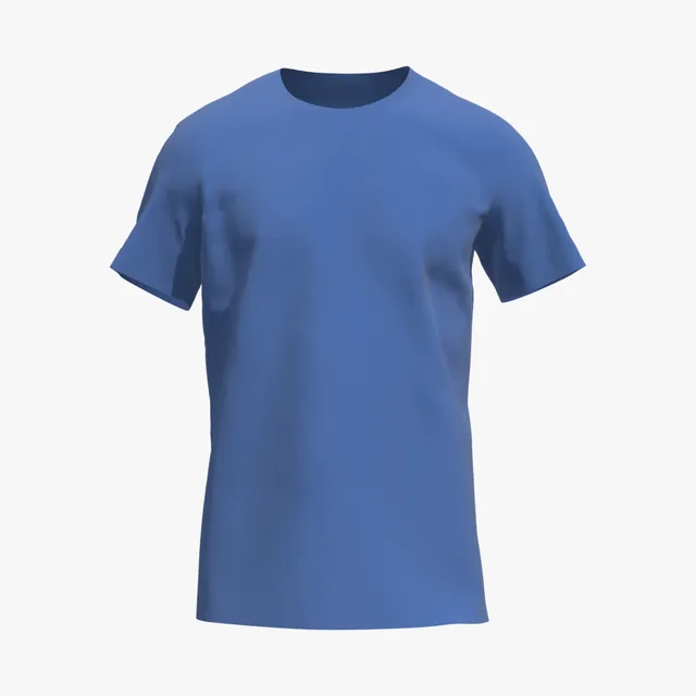 Blank royal blue shoulder-panel T-shirt mockup
