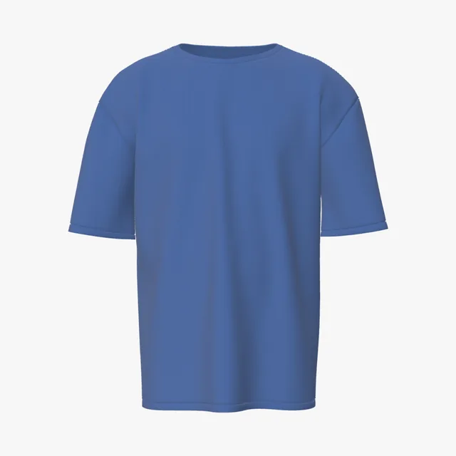 Blank royal blue oversized T-shirt mockup