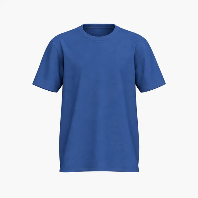 Blank royal blue youth crew-neck T-shirt mockup