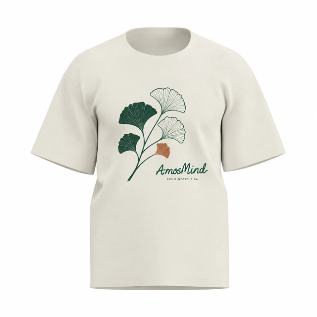 Straight-fit crew-neck T-shirt mockup with AmosMind artwork