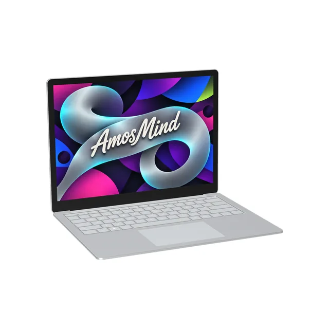 Surface Laptop 4 mockup with AmosMind artwork