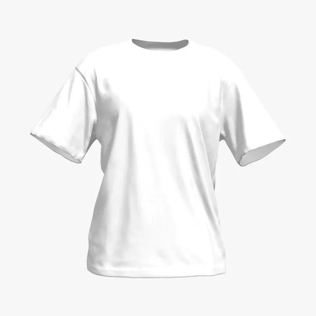 Blank white boxy crew-neck T-shirt mockup