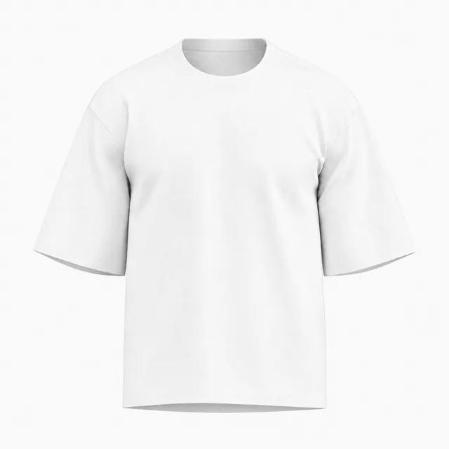 Blank white boxy cropped T-shirt mockup