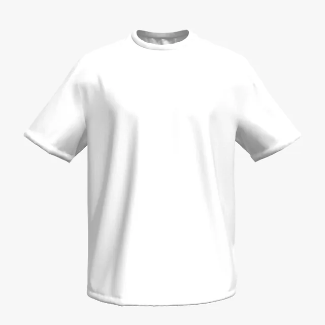 Blank white boxy rolled-sleeve T-shirt mockup