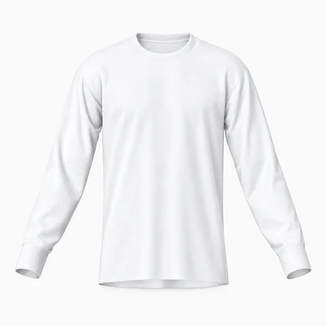 Blank white crew-neck long-sleeve T-shirt mockup