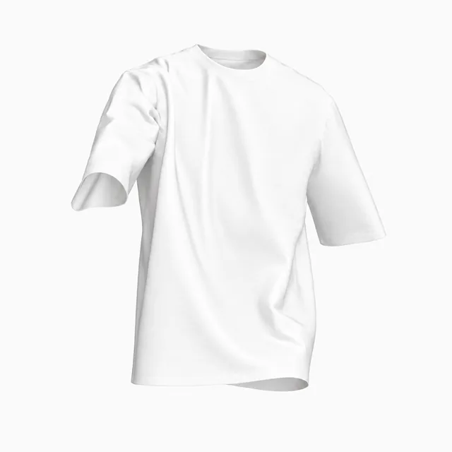 Blank white draped crew-neck T-shirt mockup