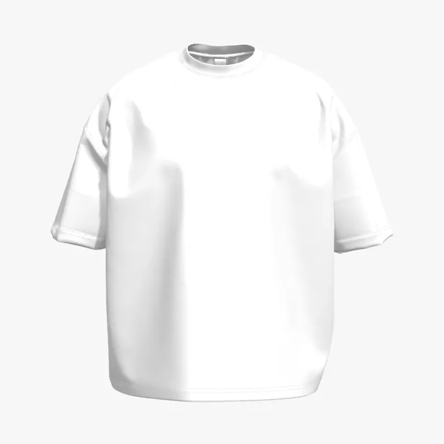 Blank white drop-shoulder boxy T-shirt mockup
