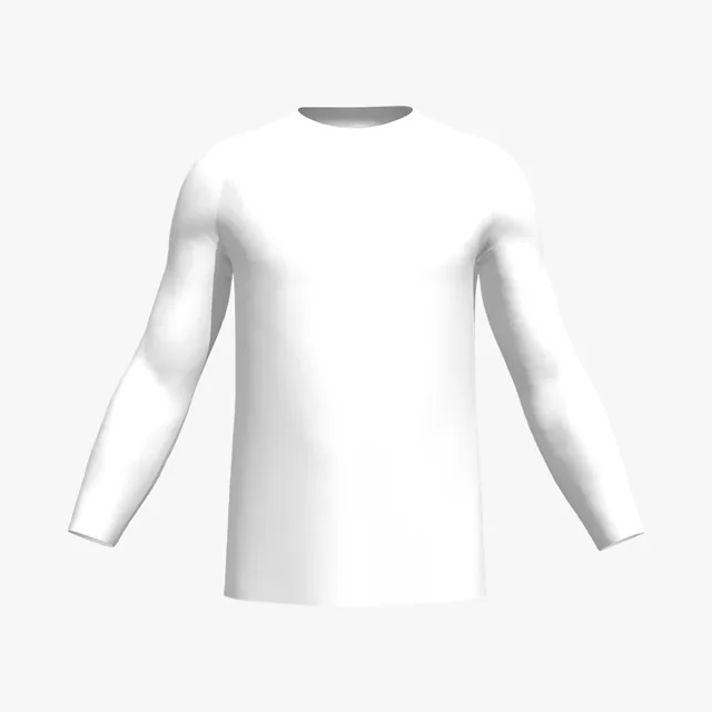 Blank white fitted long-sleeve T-shirt mockup