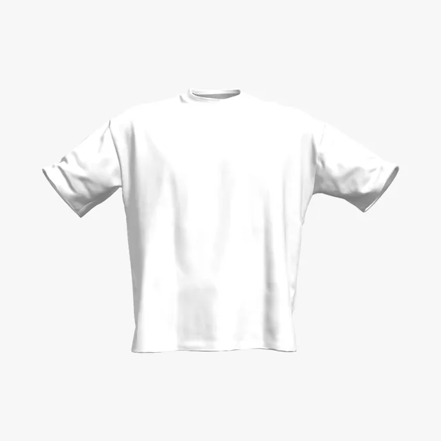 Blank white loose-fit boxy T-shirt mockup