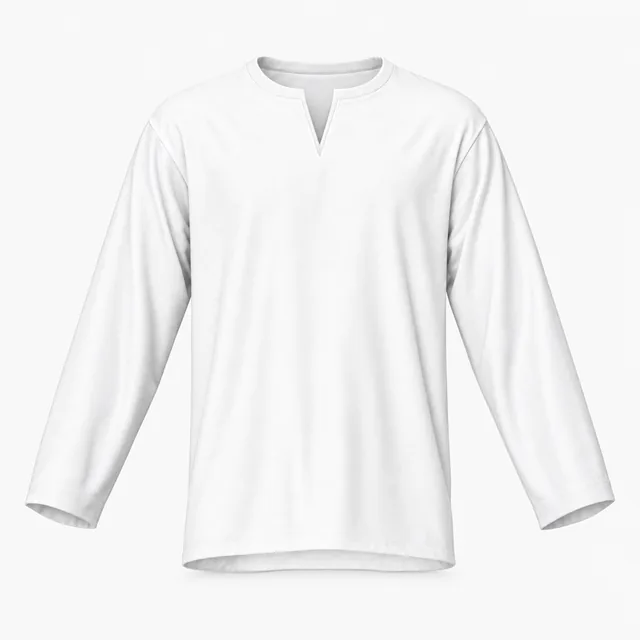 Blank white notched crew-neck T-shirt mockup