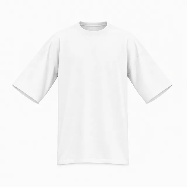Blank white oversized crew-neck T-shirt mockup