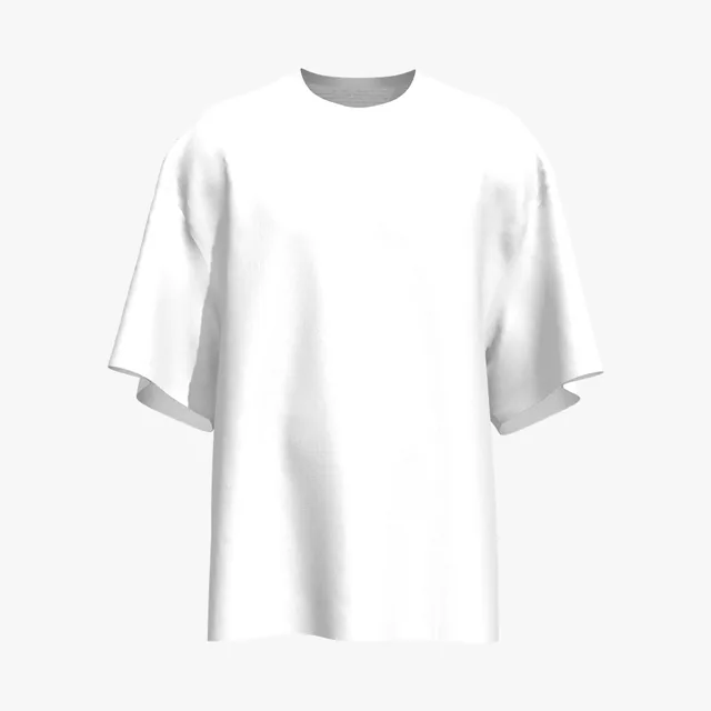 Blank white oversized long-body T-shirt mockup