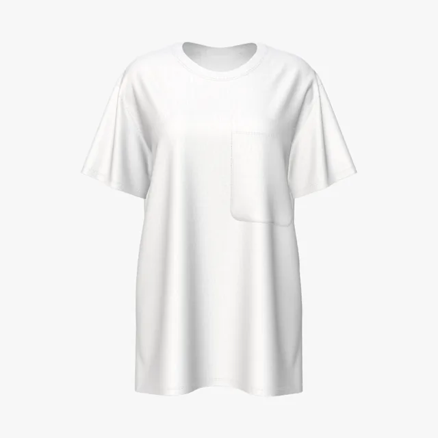 Blank white oversized pocket T-shirt mockup
