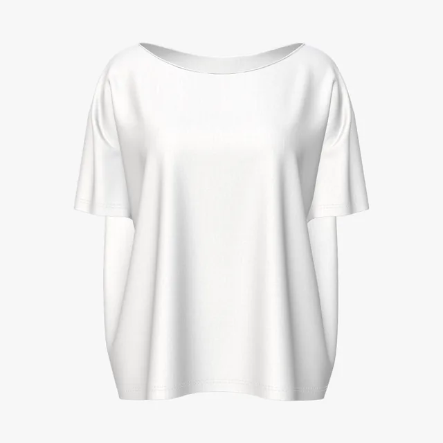 Blank white oversized scoop-neck T-shirt mockup