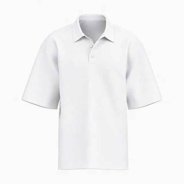 Blank white oversized short-sleeve polo shirt mockup