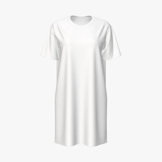 Blank white oversized T-shirt dress mockup