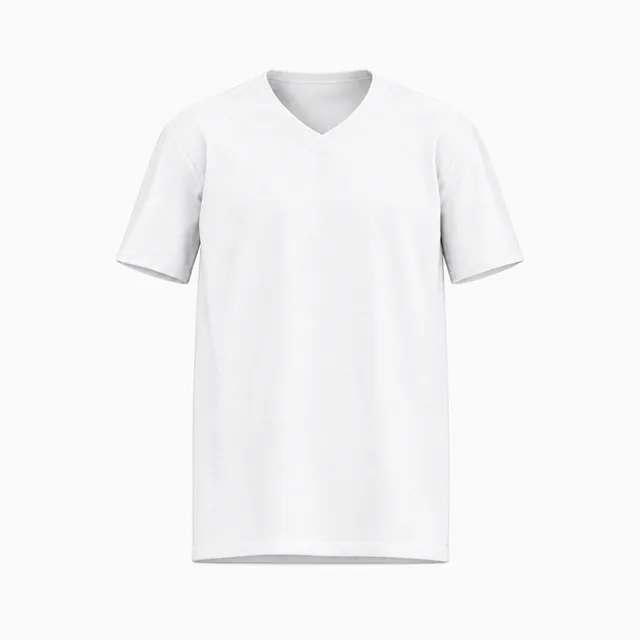 Blank white regular-fit V-neck T-shirt mockup