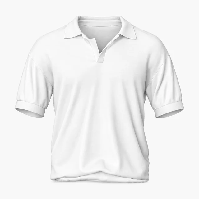 Blank white short-sleeve polo shirt mockup