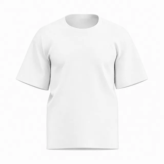 Blank white straight-fit crew-neck T-shirt mockup