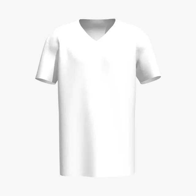Blank white straight V-neck T-shirt mockup