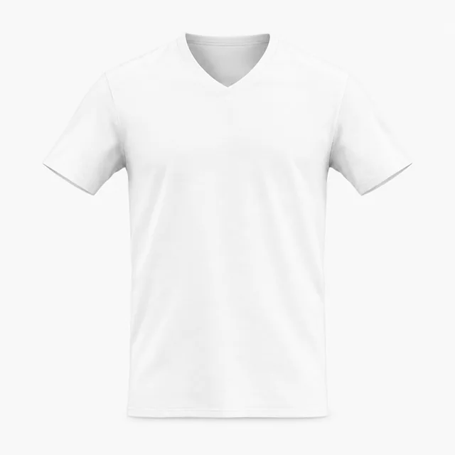 Blank white V-neck T-shirt mockup