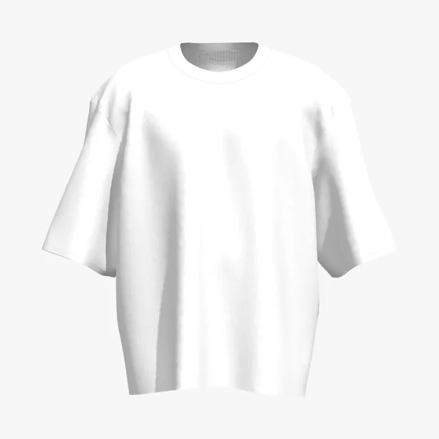 Blank white wide boxy T-shirt mockup