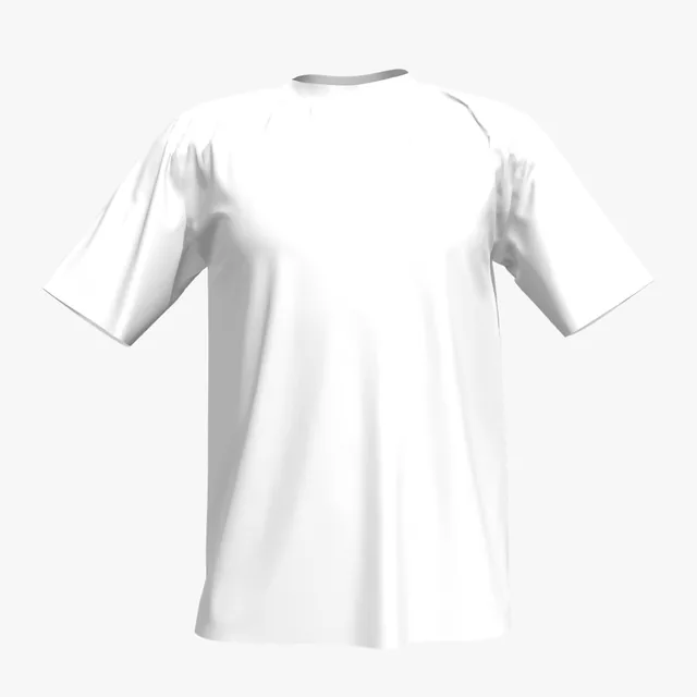 Blank white wide crew-neck T-shirt mockup