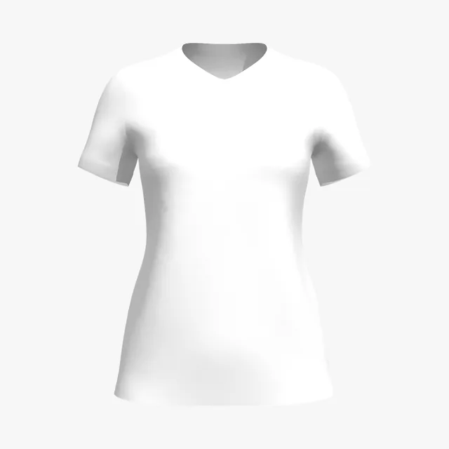 Blank white women's V-neck T-shirt mockup