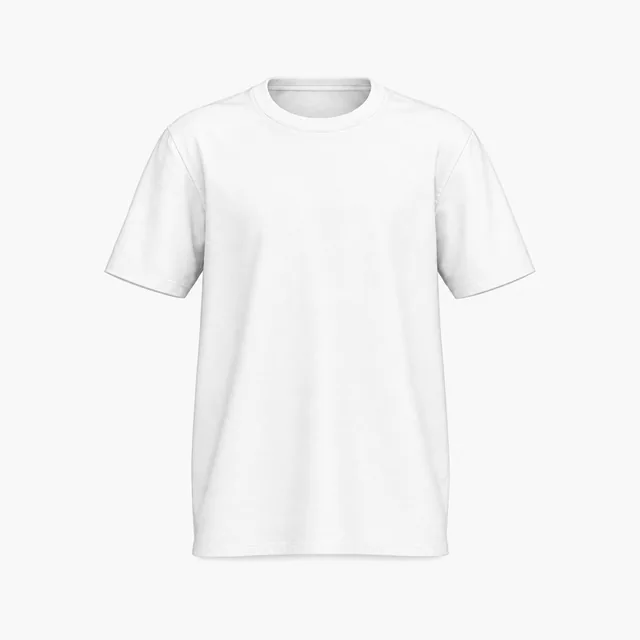 Blank white youth crew-neck T-shirt mockup