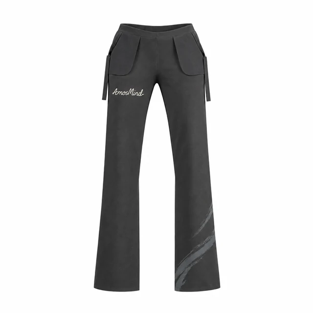 Wide-leg pants mockup with AmosMind artwork