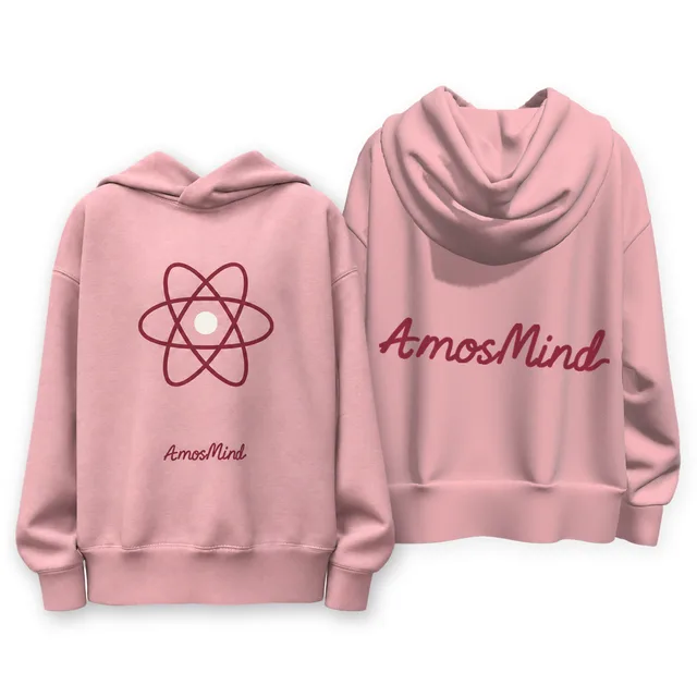 Cross-neck hoodie mockup shown front and back