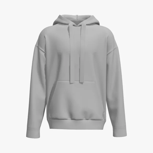 Blank grey baggy hoodie mockup
