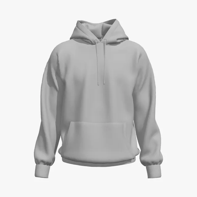 Blank grey classic pullover hoodie mockup