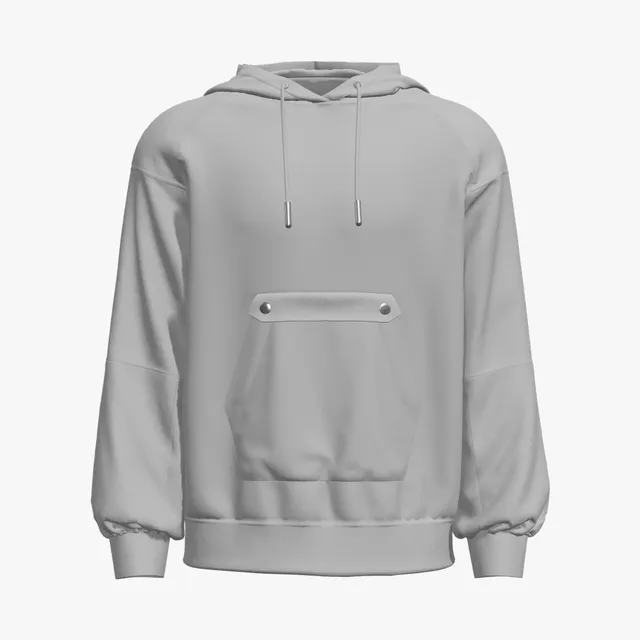 Blank grey color-block hoodie mockup