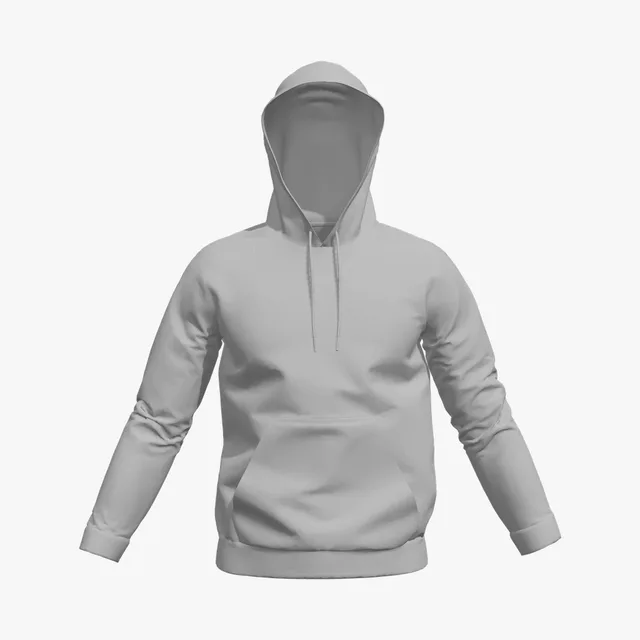 Blank grey drawstring hoodie mockup
