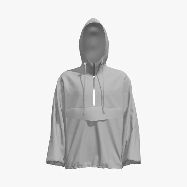 Flap-pocket quarter-zip hoodie mockup cover