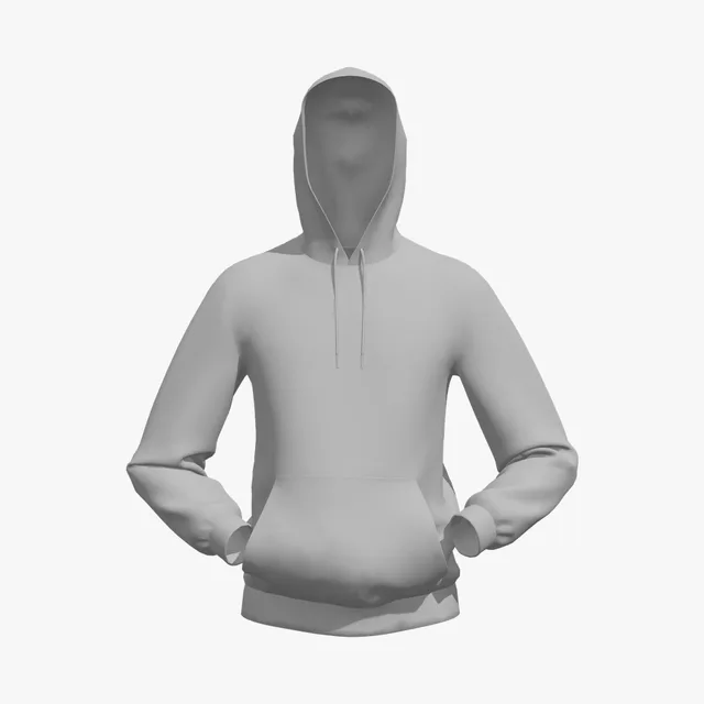 Blank grey hands-in-pocket hoodie mockup