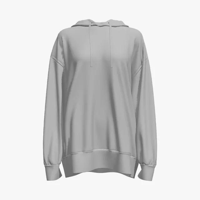 Blank grey longline oversized hoodie mockup