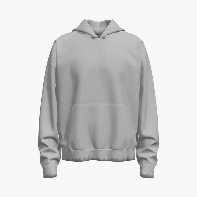 Blank grey oversized cotton pullover hoodie mockup
