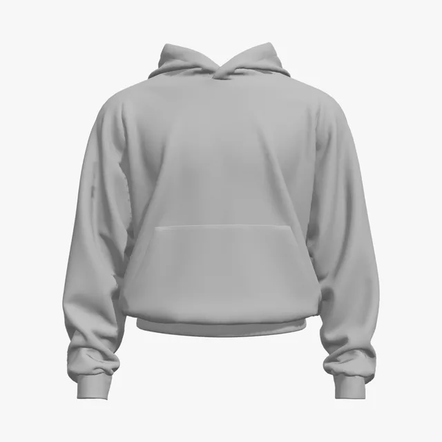 Blank grey oversized cropped hoodie mockup