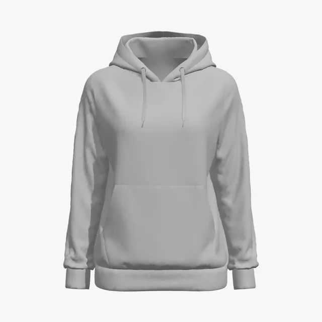 Blank grey regular-fit pullover hoodie mockup