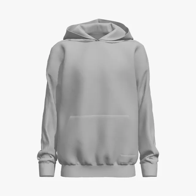 Blank grey striped-sleeve hoodie mockup