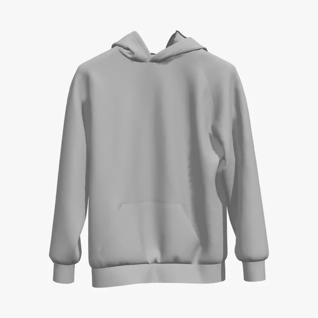 Blank grey suspended pullover hoodie mockup