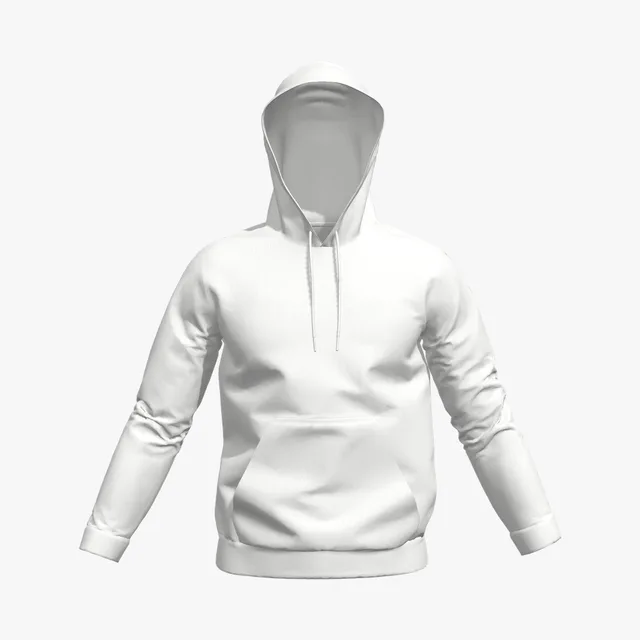 Blank white drawstring hoodie mockup