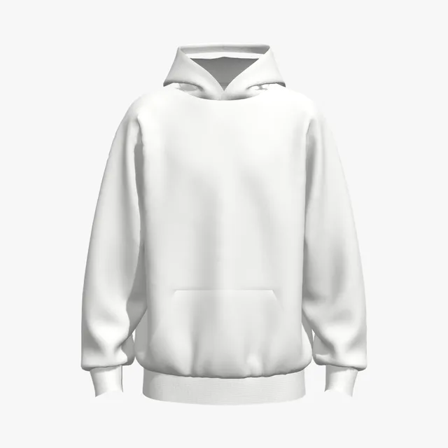 Blank white drop-shoulder pullover hoodie mockup