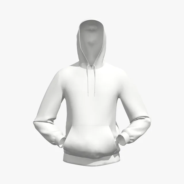 Blank white hands-in-pocket hoodie mockup