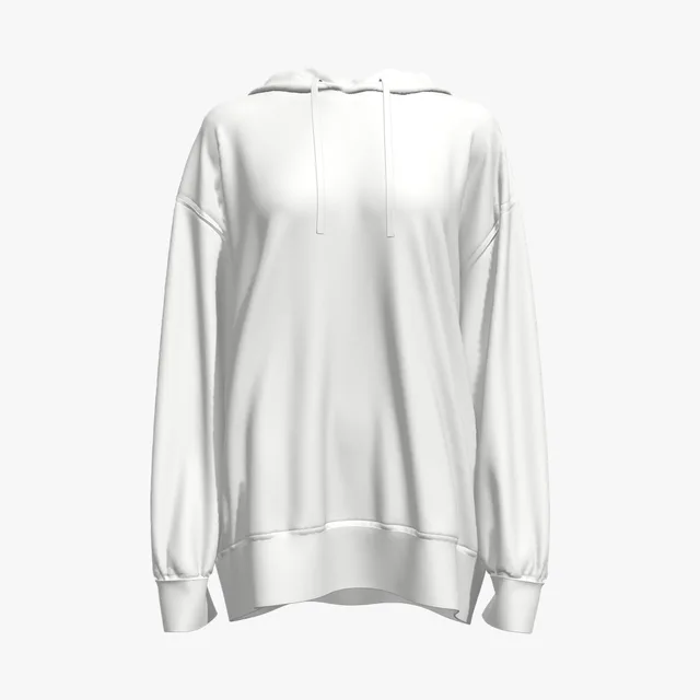 Blank white longline oversized hoodie mockup