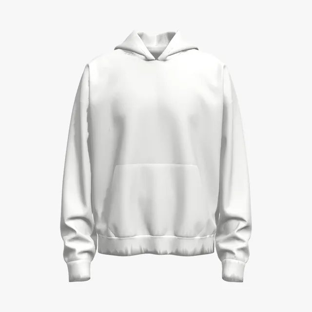 Blank white oversized cotton pullover hoodie mockup