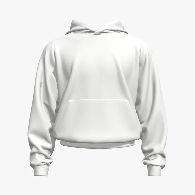 Blank white oversized cropped hoodie mockup