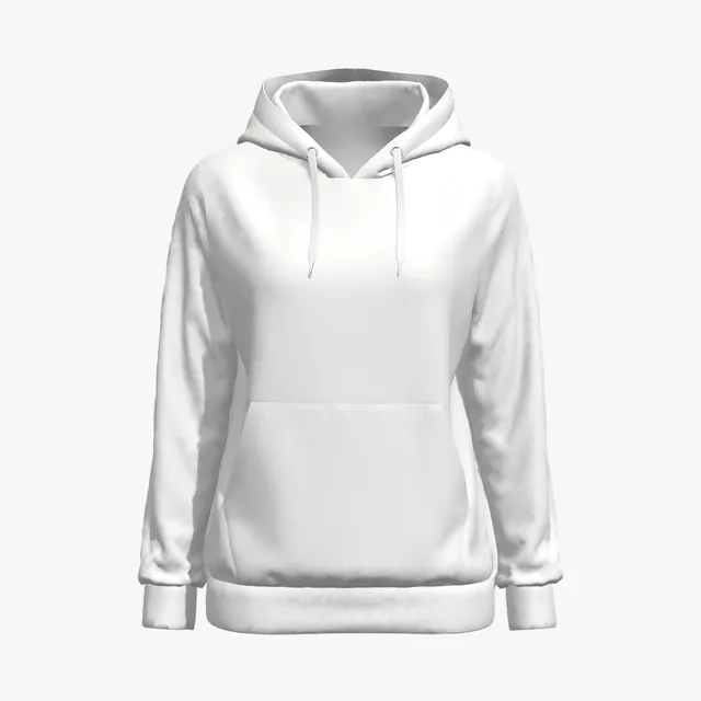 Blank white regular-fit pullover hoodie mockup
